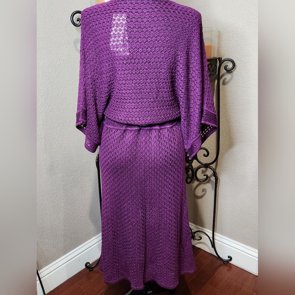 NWT Dana Buchman 100% Silk Burgundy/eggplant Women's Cardigan - Picture 2 of 8